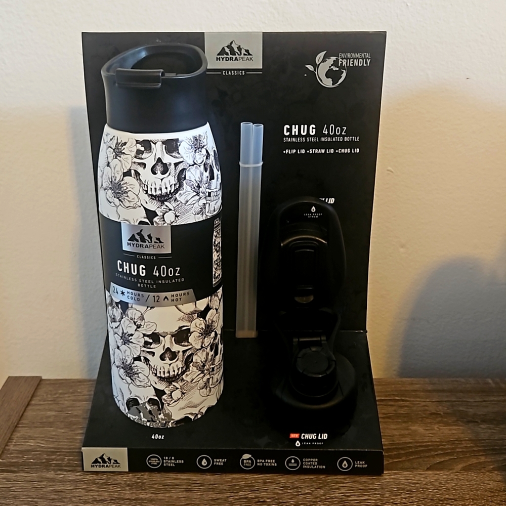 Hydrapeak 40oz Bottle Artisan Collection Skulls and Flowers